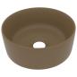 Preview: Luxuriöses Waschbecken Rund Matt Creme 40x15 cm Keramik
