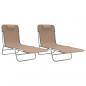 Preview: Sonnenliegen Klappbar 2 Stk. Taupe Textilene und Stahl