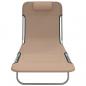 Preview: Sonnenliegen Klappbar 2 Stk. Taupe Textilene und Stahl