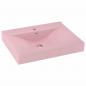 Preview: Luxus-Waschbecken mit Hahnloch Matt-Rosa 60x46 cm Keramik 