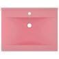 Preview: Luxus-Waschbecken mit Hahnloch Matt-Rosa 60x46 cm Keramik 