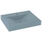 Preview: Luxus-Waschbecken mit Hahnloch Matt-Hellblau 60x46 cm Keramik 