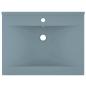 Preview: Luxus-Waschbecken mit Hahnloch Matt-Hellblau 60x46 cm Keramik 