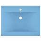 Preview: Luxus-Waschbecken mit Hahnloch Matt-Hellblau 60x46 cm Keramik 