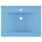 Preview: Luxus-Waschbecken mit Hahnloch Matt-Hellblau 60x46 cm Keramik 