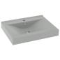 Preview: Luxus-Waschbecken mit Hahnloch Matt-Hellgrau 60x46 cm Keramik 