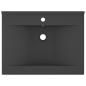 Preview: Luxus-Waschbecken mit Hahnloch Matt-Dunkelgrau 60x46 cm Keramik