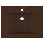 Preview: Luxus-Waschbecken mit Hahnloch Matt-Dunkelbraun 60x46cm Keramik
