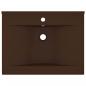 Preview: Luxus-Waschbecken mit Hahnloch Matt-Dunkelbraun 60x46cm Keramik