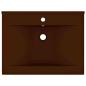 Preview: Luxus-Waschbecken mit Hahnloch Matt-Dunkelbraun 60x46cm Keramik