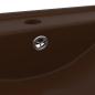 Preview: Luxus-Waschbecken mit Hahnloch Matt-Dunkelbraun 60x46cm Keramik