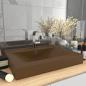 Preview: ARDEBO.de - Luxus-Waschbecken mit Hahnloch Matt-Creme 60x46 cm Keramik