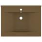 Preview: Luxus-Waschbecken mit Hahnloch Matt-Creme 60x46 cm Keramik