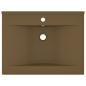 Preview: Luxus-Waschbecken mit Hahnloch Matt-Creme 60x46 cm Keramik