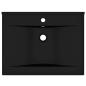 Preview: Luxus-Waschbecken mit Hahnloch Matt-Schwarz 60x46 cm Keramik