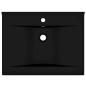 Preview: Luxus-Waschbecken mit Hahnloch Matt-Schwarz 60x46 cm Keramik