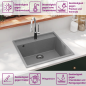 Preview: Küchenspüle mit Überlauf Grau Granit