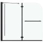 Preview: Badewannenaufsatz 2-fach Faltbar ESG 120x68x130 cm Schwarz