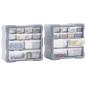 Preview: Multi-Schubladen-Organizer 2 Stk. 12 Schubladen 26,5x16x26 cm