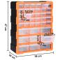 Preview: Multi-Schubladen-Organizer mit 39 Schubladen 38x16x47 cm 