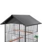 Preview: Vogelkäfig mit Dach Stahl Schwarz 66x66x155 cm