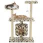 Preview: ARDEBO.de - Katzen-Kratzbaum Sisal 95 cm Beige Pfoten-Aufdruck