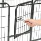 Preview: Hunde-Laufgitter 12 Paneele Stahl 80x60 cm Schwarz
