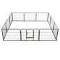 Preview: Hunde-Laufgitter 12 Paneele Stahl 80x60 cm Schwarz