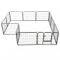 Preview: Hunde-Laufgitter 12 Paneele Stahl 80x60 cm Schwarz