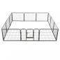 Preview: Hunde-Laufgitter 12 Paneele Stahl 80x60 cm Schwarz