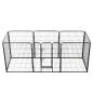 Preview: Hunde-Laufgitter 8 Paneele Stahl 80 x 100 cm Schwarz