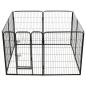 Preview: Hunde-Laufgitter 8 Paneele Stahl 80 x 100 cm Schwarz