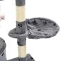 Preview: Katzen-Kratzbaum Sisal 138 cm Grau Pfoten-Aufdruck