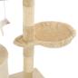 Preview: Katzen-Kratzbaum mit Sisal-Säulen 138 cm Beige