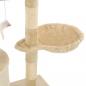 Preview: Katzen-Kratzbaum mit Sisal-Säulen 138 cm Beige