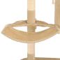 Preview: Wandkratzbaum mit Sisal-Kratzsäulen 194 cm Beige