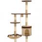 Preview: Wandkratzbaum mit Sisal-Kratzsäulen 194 cm Beige/Braun