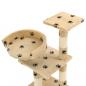 Preview: Katzen-Kratzbaum mit Sisal-Säulen 65 cm Pfoten-Aufdruck Beige