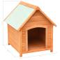 Preview: Hundehütte Kiefernholz & Tannenholz Massiv 72x85x82 cm