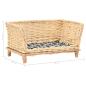 Preview: Hundekorb mit Kissen 50x33x30 cm Natur Weide