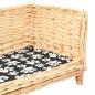 Preview: Hundekorb mit Kissen 50x33x30 cm Natur Weide