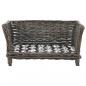 Preview: Hundekorb mit Kissen Grau 50x33x30 cm Natur Weide
