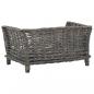 Preview: Hundekorb mit Kissen Grau 50x33x30 cm Natur Weide
