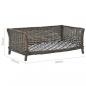 Preview: Hundekorb mit Kissen Grau 90x54x35 cm Natur Weide