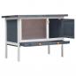 Preview: Kaninchenstall 1 Ebene Grau Holz