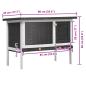 Preview: Kaninchenstall 1 Ebene Grau Holz