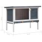 Preview: Kaninchenstall 1 Ebene Grau Holz