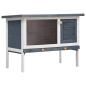 Preview: Kaninchenstall 1 Ebene Grau Holz