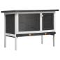 Preview: Kaninchenstall 1 Ebene Grau Holz