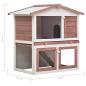 Preview: Kaninchenstall 3 Türen Braun Holz